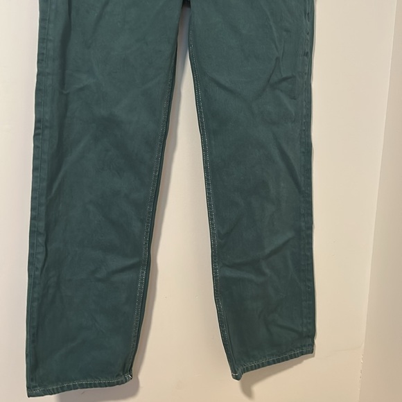 Reformation Cowboy Studded High Rise Straight Jeans Green Size 28 Inseam 28 - Picture 2 of 6